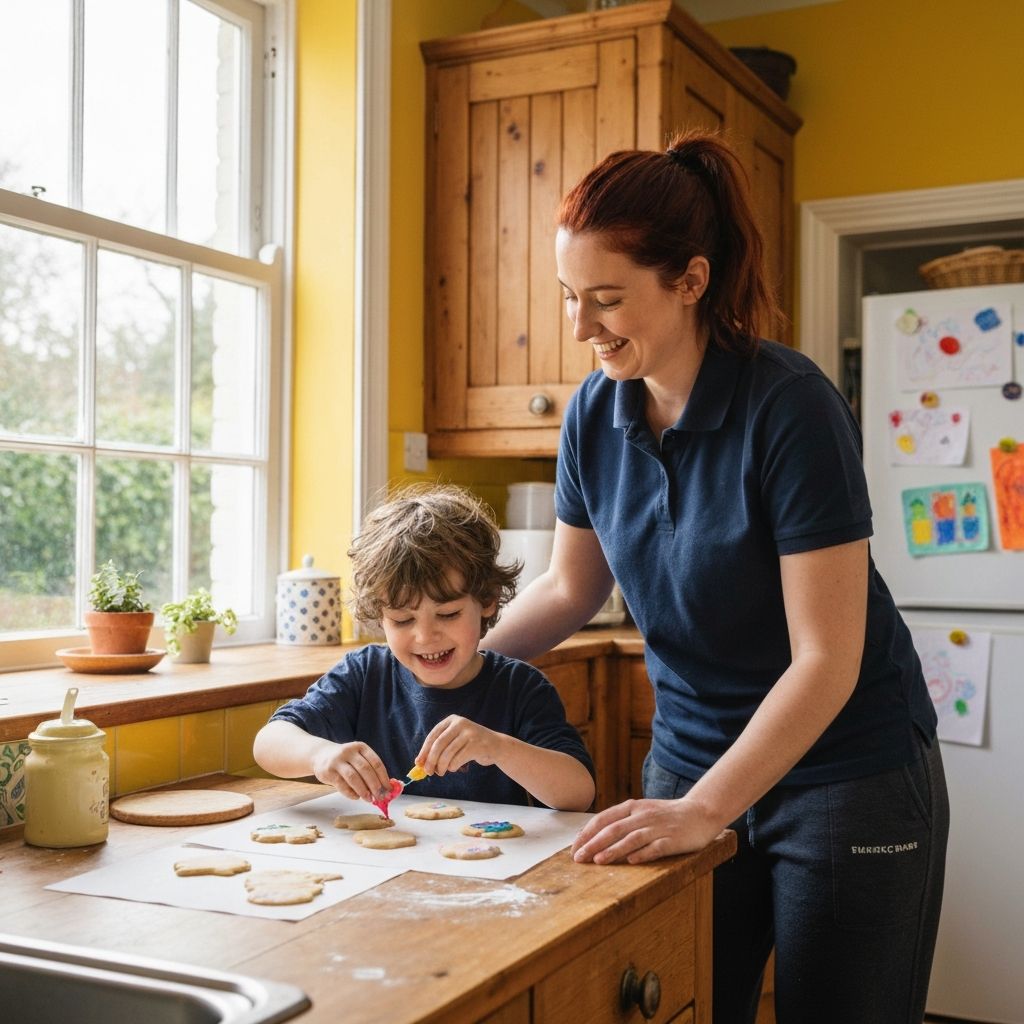 Homecare Service - Carer in casual clothing with child